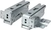 A pair of silver refrigerator hinges are shown against a white background. Produktbild-Vorschau