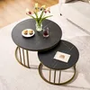 CLIPOP : Lot de 2 tables basses rondes imitation marbre, Voir les images du produit 6