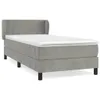 vidaXL Boxspringbett mit Matratze Hellgrau 100x200 cm Samt Produktbild-Vorschau 1