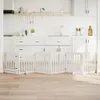 vidaXL 6dílná brána pro psy s dvířky Skládací bílá 300 cm Náhled obrázku produktu 2