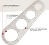 A metal spaghetti measuring tool with text and markings indicating its features and use. Produktbild-Vorschau