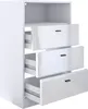 A white chest of drawers with three drawers partially open, against a white background. Produktbild-Vorschau