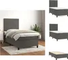 vidaXL Boxspringbett mit Matratze Dunkelgrau 90x190 cm Samt Produktbild-Vorschau 1