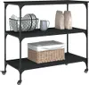 vidaXL Kuchyňský vozík černý 102x50x95 cm materiál na bázi Náhled obrázku produktu 6
