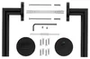 A disassembled set of black door handles and hardware laid out on a white background. Produktbild-Vorschau