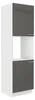 Küchen Hochschrank 60 cm Lara Grau Hochglanz Küchenzeile Produktbild-Vorschau 1