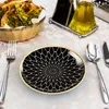 Intirilife 4x Porcelanowy talerz Pattern Connected - Czarny Podgląd zdjęcia produktu 3