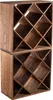 Two stacked wooden wine racks with diamond-shaped compartments. Voir les images du produit