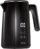 A black electric kettle with a digital display and control buttons. Produktbild-Vorschau