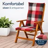 BURI 6x Hochlehner Auflage 120x50x5,5 cm - wetterfeste Produktbild-Vorschau 3