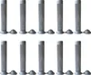Ten gray cylindrical sleeves with perforated sides and small cap-like bases are arranged in two rows of five on a white background. Produktbild-Vorschau