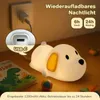 LED Nachtlicht Silikon Hund Touch Nachtlampe USB-Aufladung Produktbild-Vorschau 4