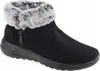 A black boot with gray fur trim is shown against a white background. Voir les images du produit