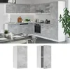 A modern kitchen with concrete-effect cabinets and a dining table. Produktbild-Vorschau