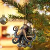 Weihnachts-Oktopus-Ornament, Küsten-Weihnachtsbaumschmuck, Produktbild-Vorschau 5