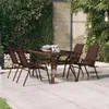 vidaXL Zahradní stůl hnědočerný 140x70x70 cm Ocel a sklo Náhled obrázku produktu 2
