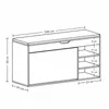 A technical drawing of a shoe cabinet with dimensions indicated. Produktbild-Vorschau