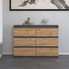 STIV Möbel | Kleiderschrank & Kommode Grau Matt/Eiche Wotan Produktbild-Vorschau 9
