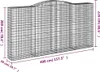 vidaXL Gabionen mit Hochbogen 10Stk. 400x50x200/220cm Produktbild-Vorschau 6