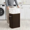 Relaxdays Wäschekorb mit Deckel, Bambus, 80 l, faltbarer Produktbild-Vorschau 5