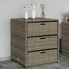vidaXL Mobile da giardino grigio 55x59x69 cm in poly rattan Anteprima dell’immagine prodotto 8