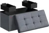 A storage ottoman with two removable organizer boxes on top, with the lid open. Produktbild-Vorschau