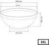 A line drawing of a planter with dimensions indicated. Anteprima dell’immagine prodotto