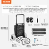 An image showing a beach cart and its accessories with dimensions and specifications. Produktbild-Vorschau