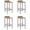 The Living Store Barhocker 4 Stk. Grau Poly Rattan und Produktbild-Vorschau 2