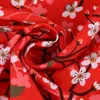 Faschingsstoff Meterware Polyester Kirschblütenranken rot Produktbild-Vorschau 4