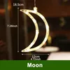 A close-up of a crescent moon-shaped LED light decoration, with measurements indicated. Produktbild-Vorschau