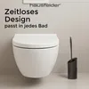 A wall-mounted toilet and a toilet brush holder are shown against a tiled wall. Anteprima dell’immagine prodotto