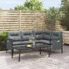 vidaXL Canapé d'angle de jardin anthracite acier et Voir les images du produit 2