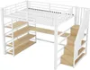 okwish vyvýšená postel 140×200, kovová postel pro mládež s Náhled obrázku produktu 8