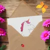 Mr. & Mrs. Panda Grußkarte Einhorn Dame - Weiß - Geschenk, Produktbild-Vorschau 3