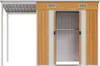 A shed with sliding doors and an attached canopy. Náhľad obrázku produktu