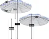 Two beach umbrellas with dimensions indicated by measurement lines and text labels. Produktbild-Vorschau