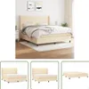 The Living Store Boxspringbett mit Matratze Creme 180x200 Produktbild-Vorschau 1