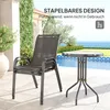 Outsunny Bistro-Set 3-teilig Wetterfest Gartenmöbel Set mit Produktbild-Vorschau 5