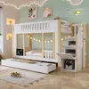 Kinder-Etagenbett mit Treppenschrank und Stauraum, Drei Produktbild-Vorschau 1