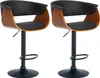 2er Set Barhocker HLO-CP300 Kunstleder  walnuss/schwarz Produktbild-Vorschau 1