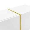 A close-up view of a white cabinet with a gold trim. Anteprima dell’immagine prodotto