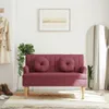 vidaXL Lavica s vankúšom vínová červená 113x64,5x75,5 cm Náhľad obrázku produktu 2