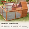 Faltbarer Kaninchenstall Braun mit Freilaufgehege & Produktbild-Vorschau 5