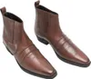A pair of brown leather cowboy boots on a white background. Náhled obrázku produktu