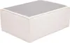 A rectangular ottoman or pouf with a textured gray top and white fabric sides, shown on a white background. Anteprima dell’immagine prodotto