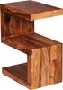 A wooden side table with an S-shaped design. Produktbild-Vorschau