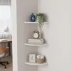 Relaxdays Hoekplank, HxBxD: 3 x 25 x 25 cm, Walnoothout, Productafbeelding-voorbeeld 2