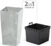 A tall, square planter with a concrete effect and a black inner liner are shown against a white background. Anteprima dell’immagine prodotto