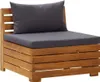 2-Sitzer-Gartensofa mit Kissen Massivholz Akazie Produktbild-Vorschau 2